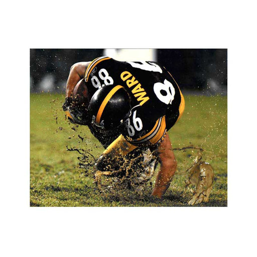 Hines Ward Falling In Mud In Black Unsigned 16x20 Photo