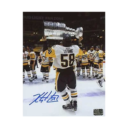 Kris Letang Signed Kissing Cup (Back View) 8x10 Photo