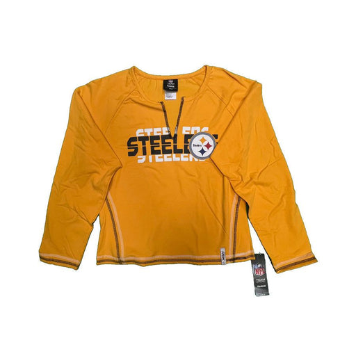Ladies' Steelers Yellow V-Neck Long Sleeve Top (Large)
