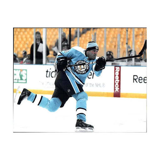 Phil Bourque Shooting in Winter Classic Blue Unsigned 8x10 Photo