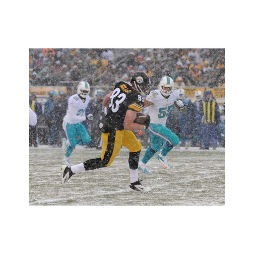 Pre-Sale: Heath Miller Signed Running in Snow Vs. Dolphins Photo