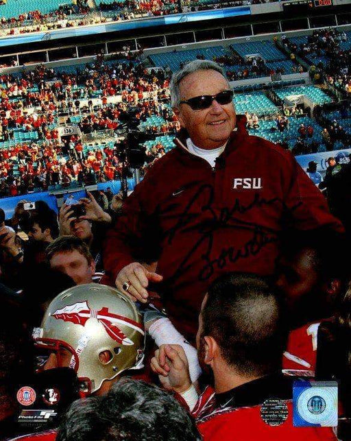 Bobby Bowden Signed Fsu On Shoulders Color Signed 8x10 Photo