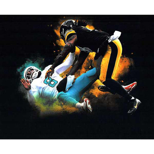 Bud Dupree Tackling Dolphins Custom Color Burst Unsigned 8x10 Photo