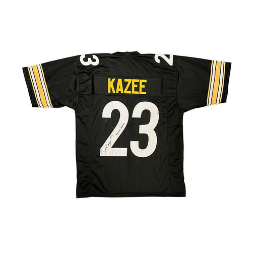 Damontae Kazee Signed Custom Black Football Jersey with "Steeler Nation"
