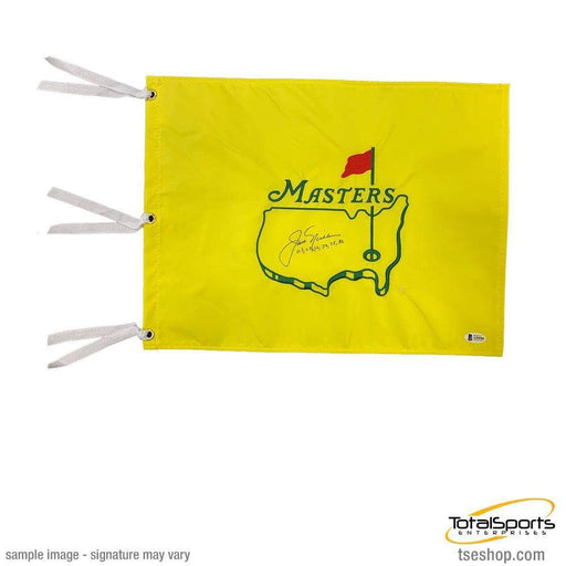 Jack Nicklaus Signed Undated Masters Pin Flag With Years Won (63, 65, 66, 72, 75, 86)