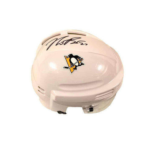 Nick Bjugstad Signed Pittsburgh Penguins White Mini Helmet