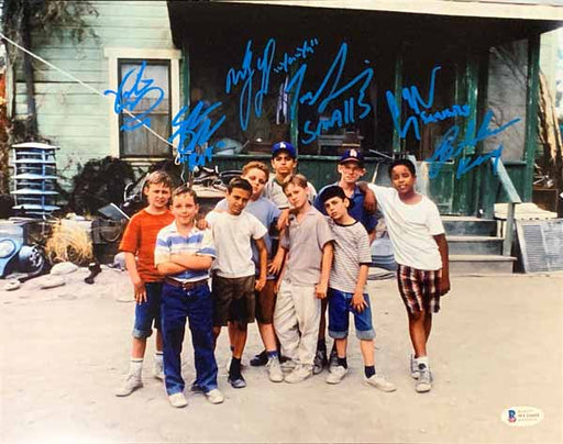 The Sandlot Cast Signed Group in Front of House 16x20 Photo