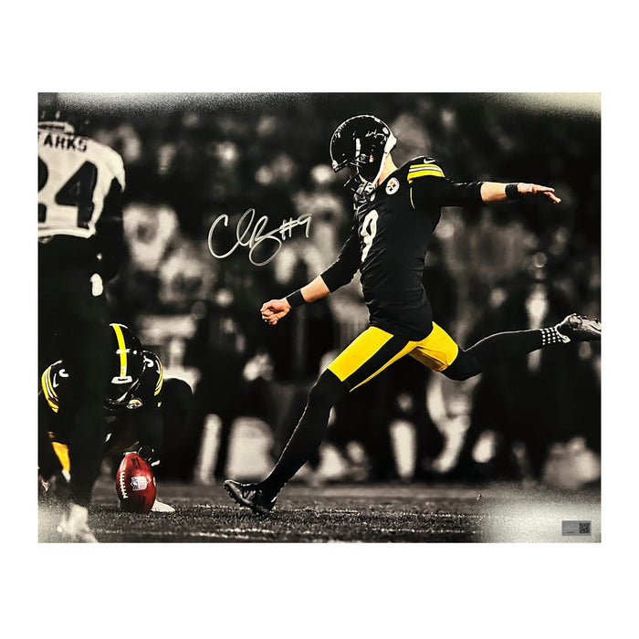 Chris Boswell Signed Spotlight Kick vs Ravens 16x20 Photo