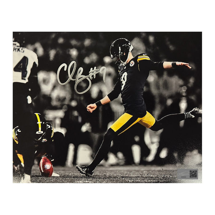 Chris Boswell Signed Spotlight Kick vs Ravens 8x10 Photo