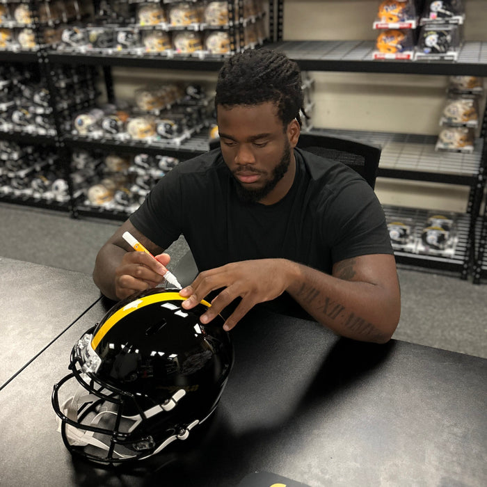Max Iheanachor Signed Pittsburgh Steelers Full Size Speed Replica Helmet