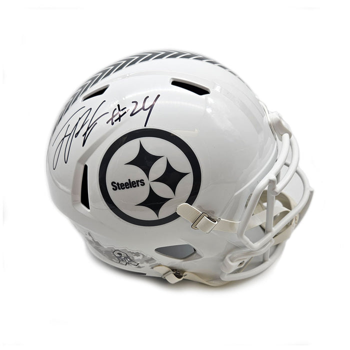 Joey Porter Jr. Signed Pittsburgh Steelers Full Size 2024 Salute to Service Replica Helmet