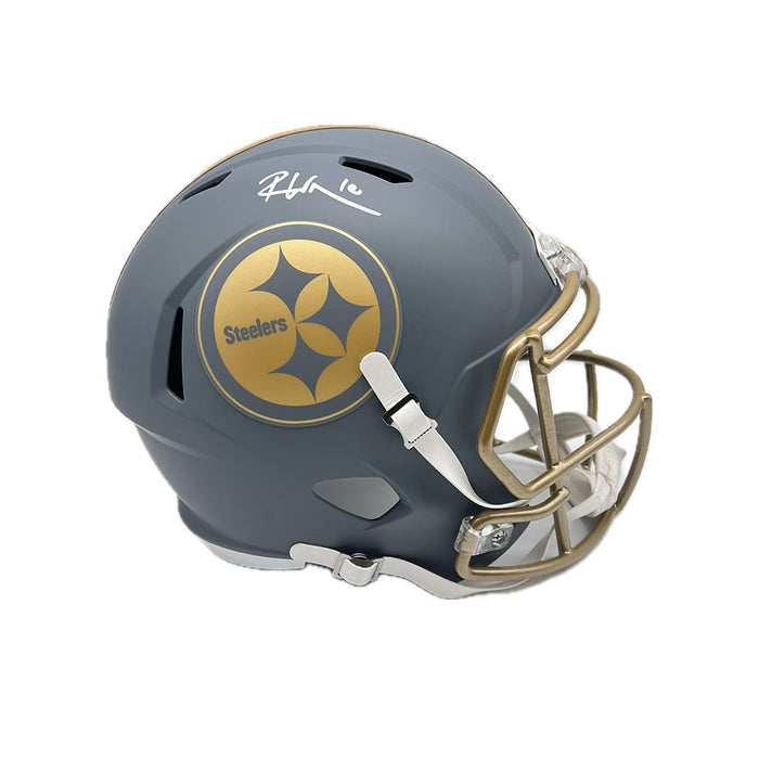 Roman Wilson Signed Pittsburgh Steelers SLATE Full Size Helmet