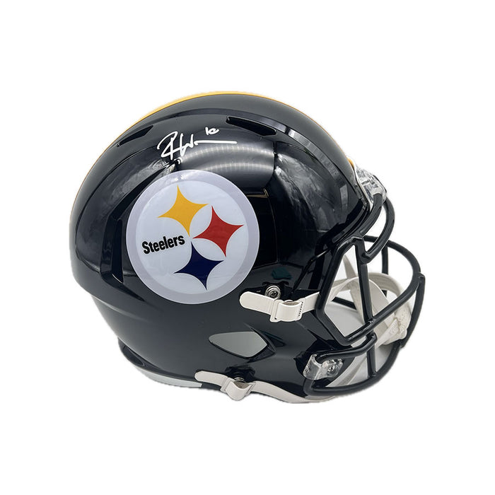 Roman Wilson Signed Pittsburgh Steelers Black Speed Full Size Helmet