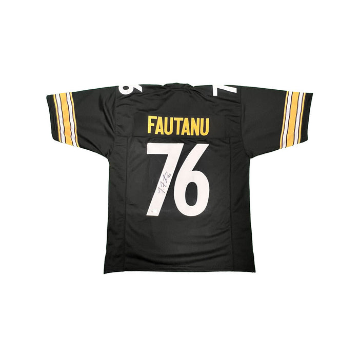 Troy Fautanu Signed Custom Black Football Jersey
