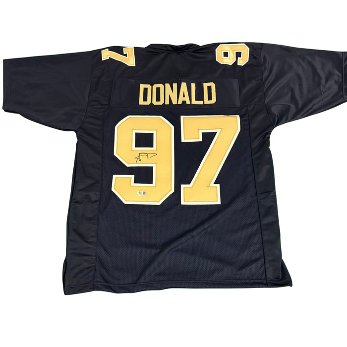 Aaron Donald Signed Navy Custom College Jersey