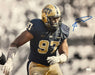 Aaron Donald Signed Running in Navy Horizontal 16X20 Photo