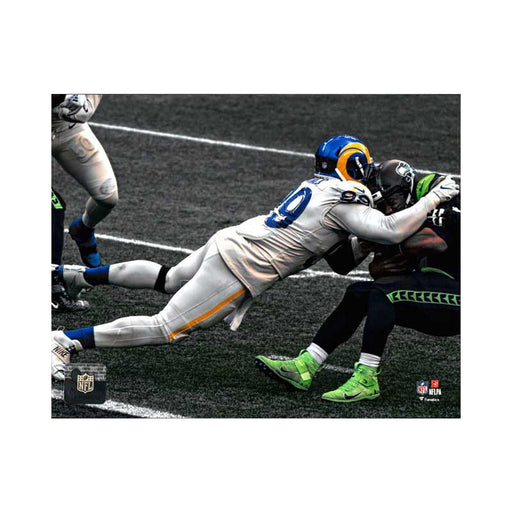 Aaron Donald Tackling Seahawks Unsigned 8x10 Photo