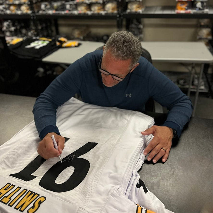 Aaron Smith Signed Custom White Football Jersey