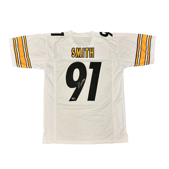 Aaron Smith Signed Custom White Football Jersey