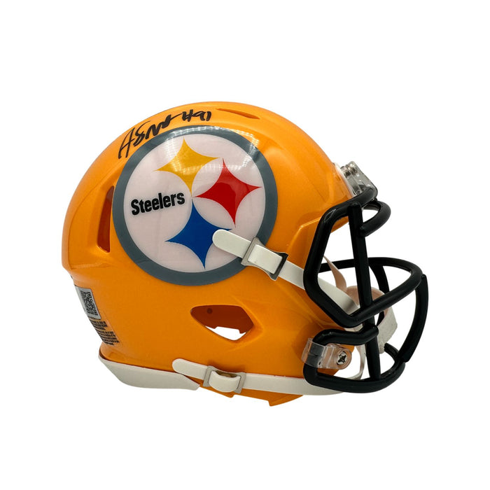 Aaron Smith Signed Pittsburgh Steelers 75th Anniversary Speed Mini Helmet