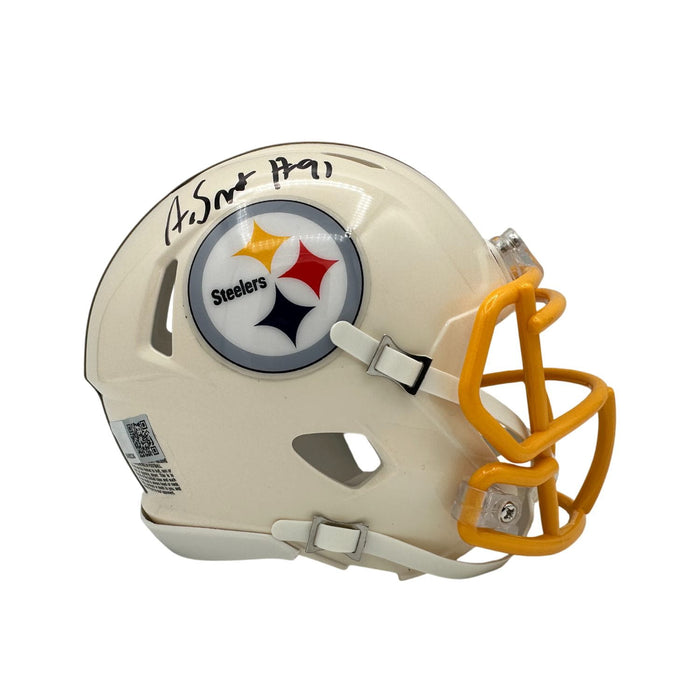 Aaron Smith Signed Pittsburgh Steelers Retro Mini Helmet