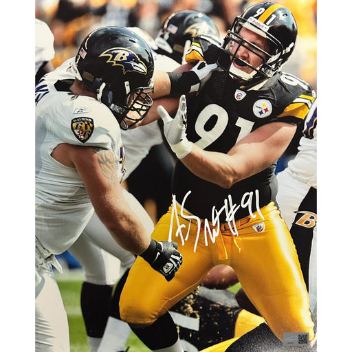Aaron Smith Signed vs Ravens 8X10 Photo
