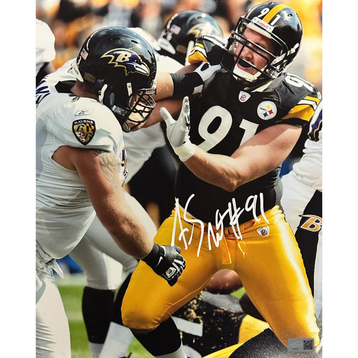 Aaron Smith Signed vs Ravens 8X10 Photo