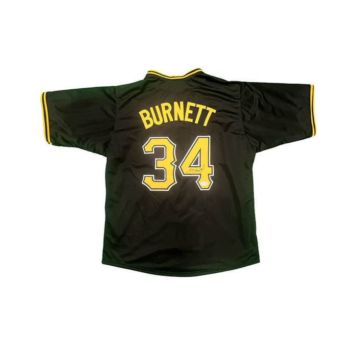 AJ Burnett Signed Custom Black Button Down Baseball Jersey