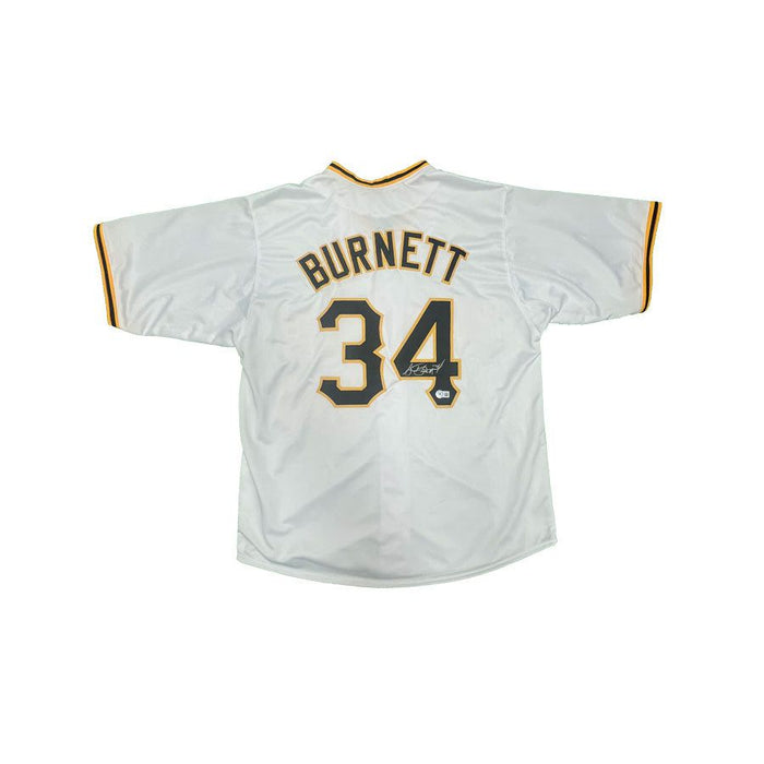 AJ Burnett Signed Custom White Button Down Baseball Jersey