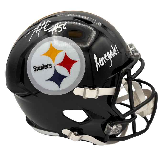 Alex Highsmith Signed Pittsburgh Steelers Black Full Size Replica Speed Helmet with Renegade