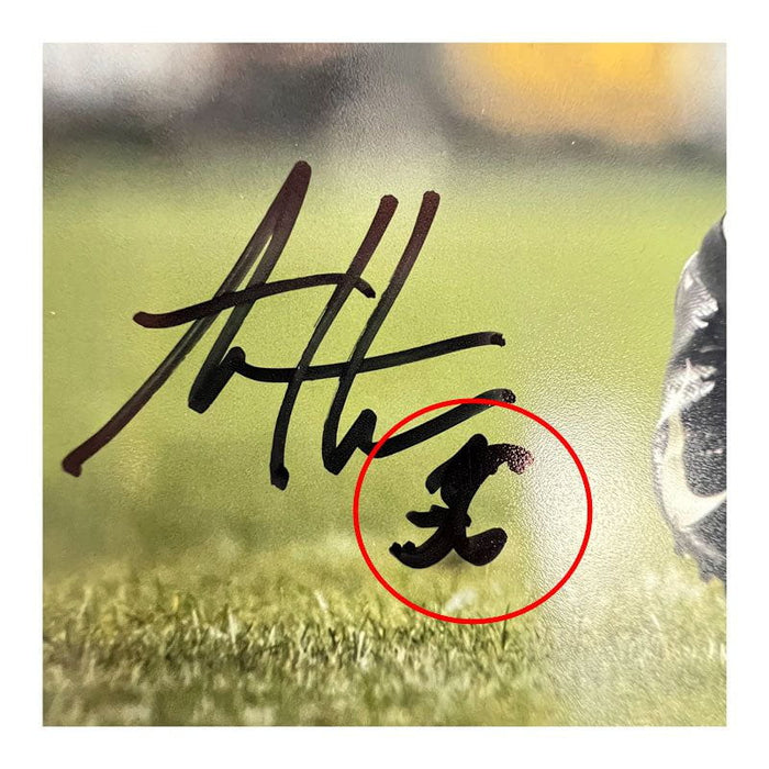 Alex Highsmith Signed Running in Black Vertical 8x10 Photo - DAMAGED