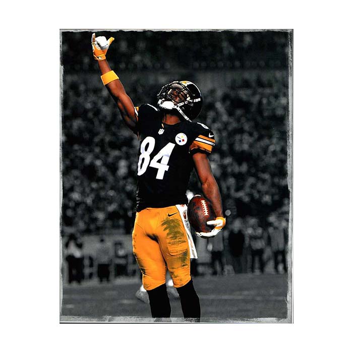 Antonio Brown Spotlight Call to God Unsigned Vertical 8x10 Photo with Custom Border