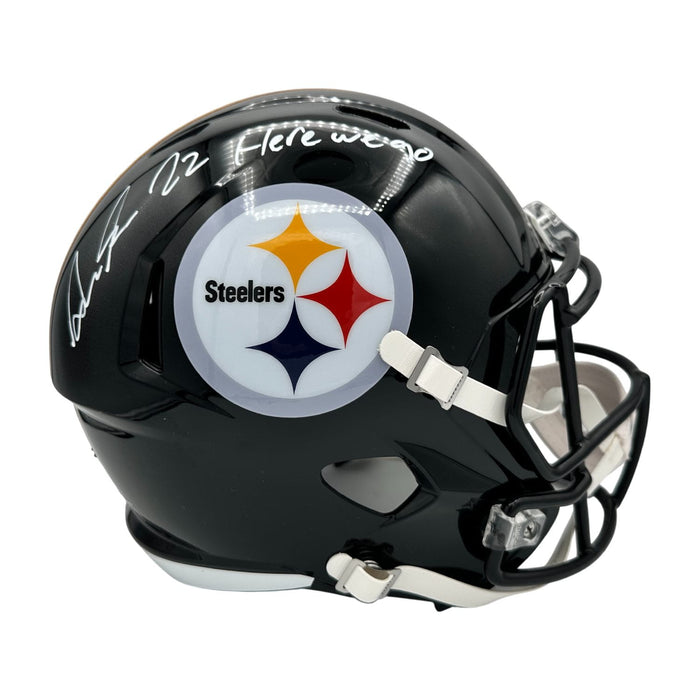 Asante Samuel Jr Signed Pittsburgh Steelers Full Size Speed Replica Helmet with "Here We Go"