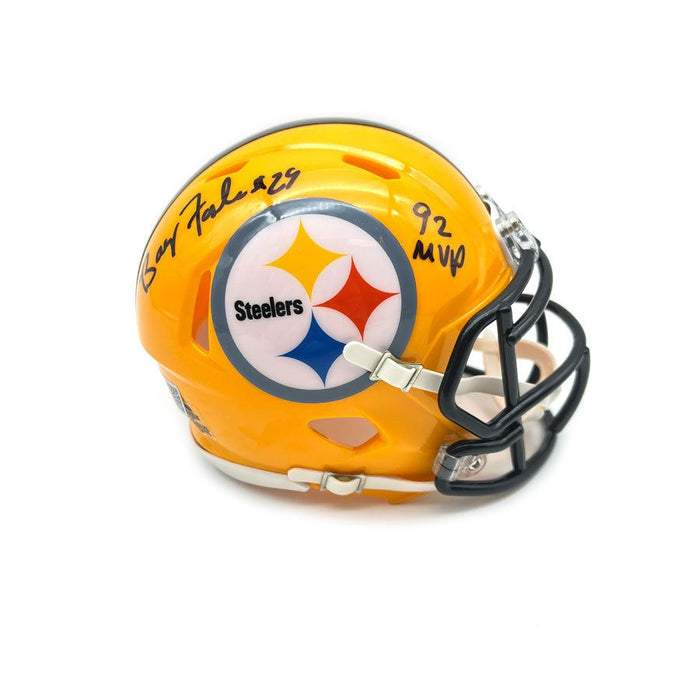 Barry Foster Autographed Pittsburgh Steelers 75th Anniversary Speed Mini Helmet with "92 MVP"