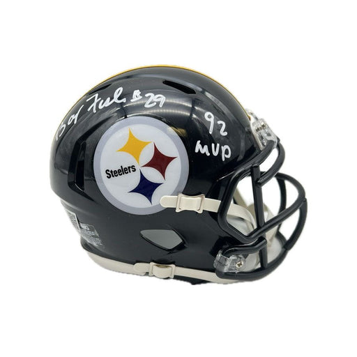 Barry Foster Autographed Pittsburgh Steelers Black Speed Mini Helmet with "92 Steelers MVP"