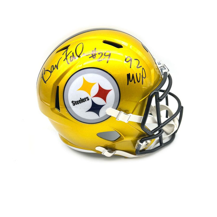Barry Foster Autographed Pittsburgh Steelers Full Size Replica Flash Helmet with "92 MVP"