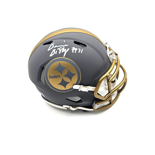 Beanie Bishop Jr. Signed Pittsburgh Steelers Slate Mini Helmet