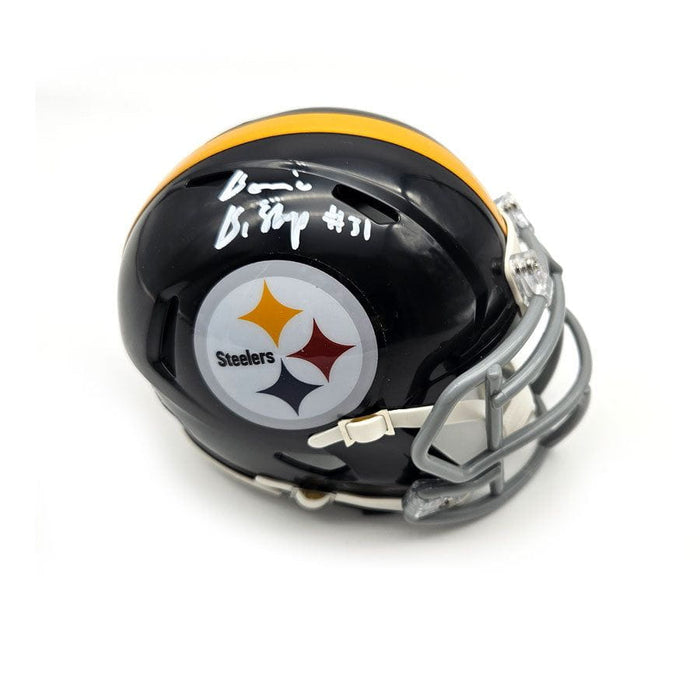 beanie that looks like a football helmet Beanie Bishop Jr. Signed Pittsburgh Steelers Black Throwback Speed Mini Helmet