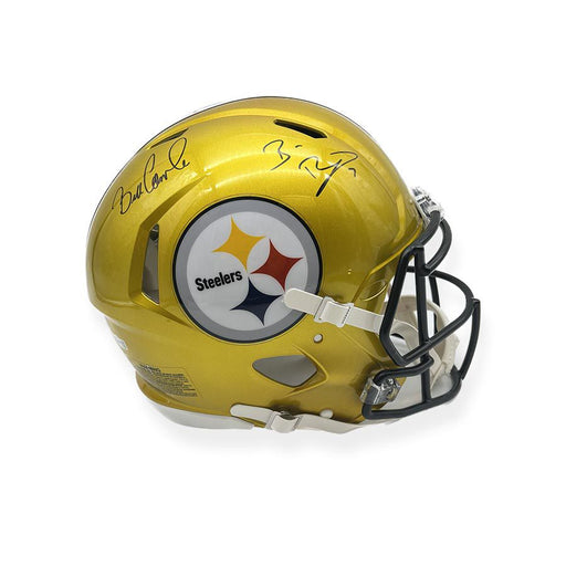 Ben Roethlisberger and Bill Cowher Dual Autographed Pittsburgh Steelers Full Size Flash Authentic Helmet