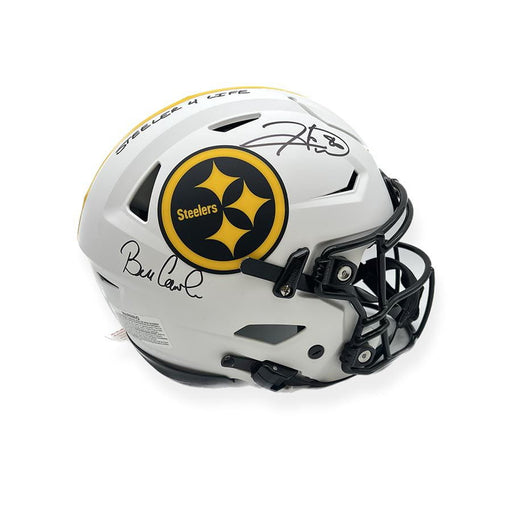 Bill Cowher and Hines Ward Autographed Pittsburgh Steelers Full Size Authentic Lunar Speed Flex Helmet with "Steeler 4 Life"