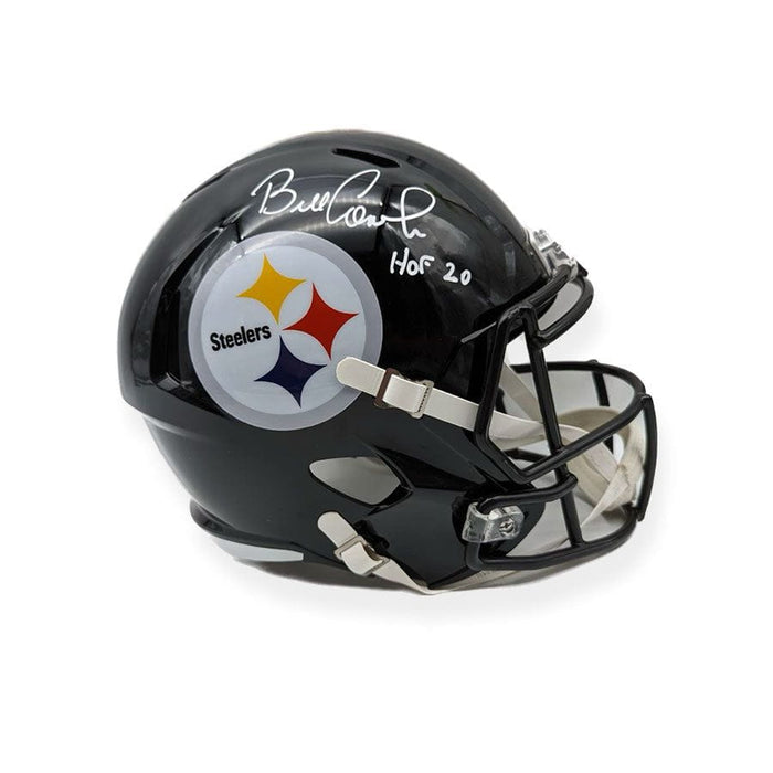 Bill Cowher Autographed Pittsburgh Steelers Black Speed Full Size Replica Helmet with HOF 20