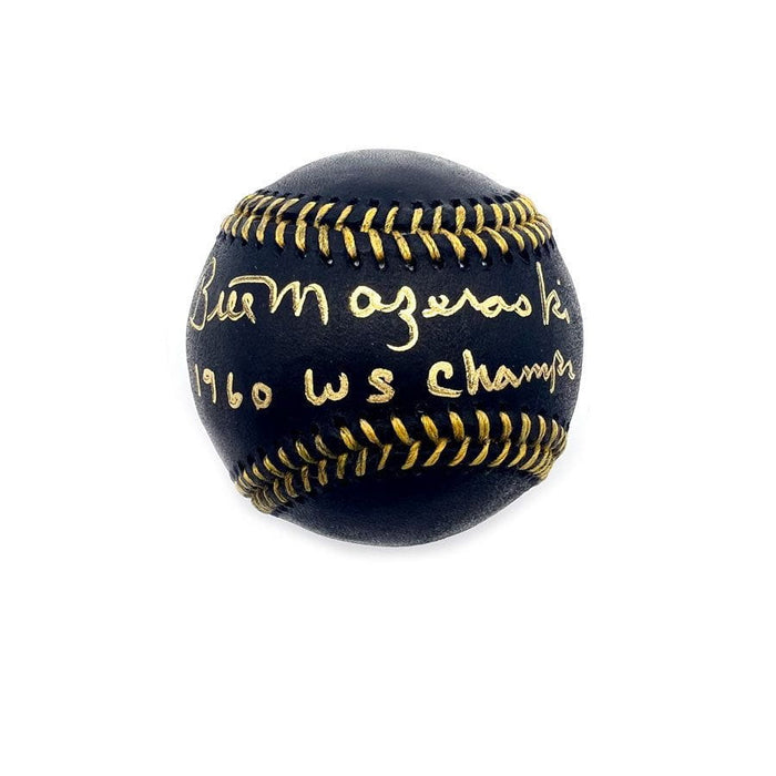 Bill Mazeroski Autographed Official Rawlings MLB Black Baseball with "1960 WS Champs"