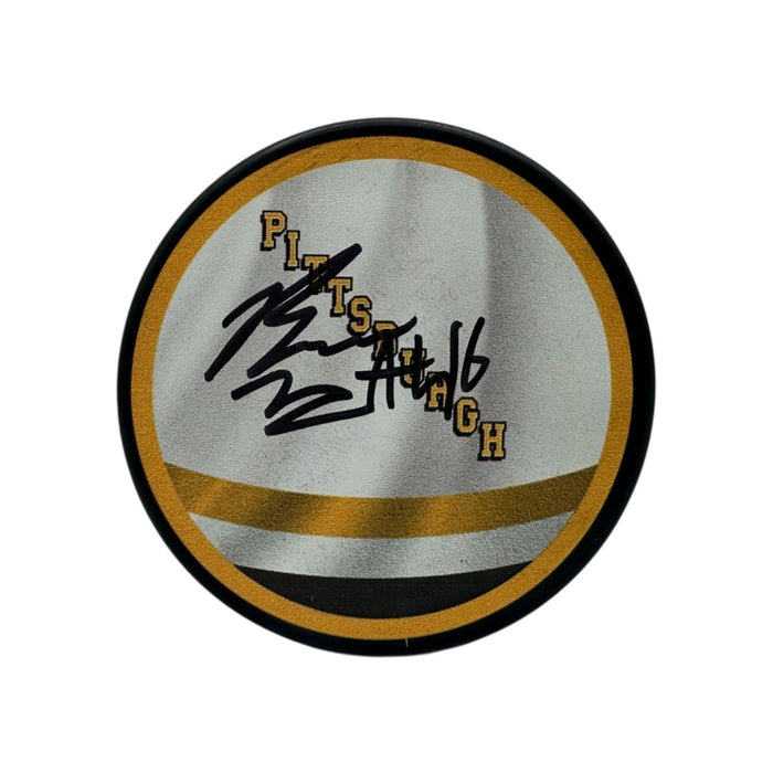 Blake Lizotte Signed Pittsburgh Penguins Reverse Retro Puck