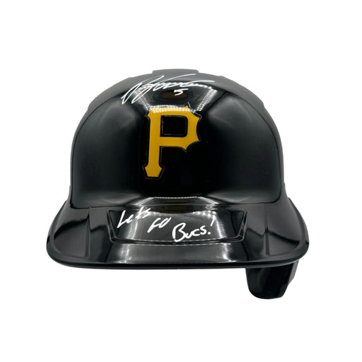Brandon Lowe Signed Pittsburgh Pirates Full Size Replica Batting Helmet with "Let's Go Bucs"