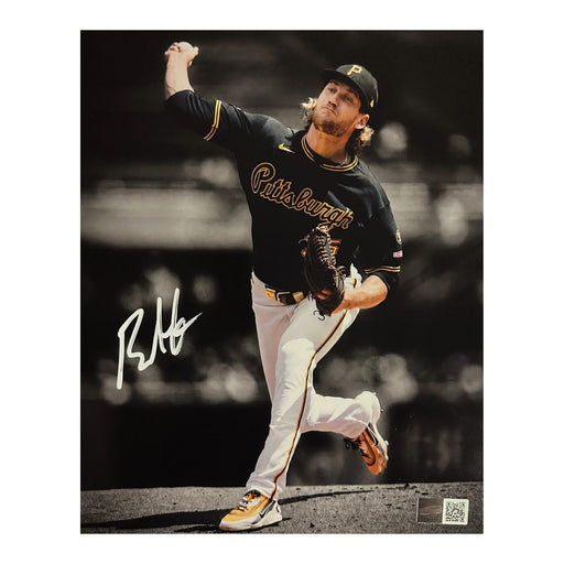 Braxton Ashcraft Signed Spotlight Pitching in Black 8x10 Photo