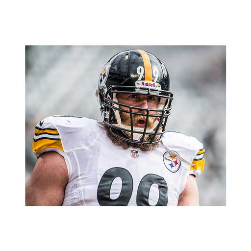 Brett Keisel Close-up in White Unsigned 11x14 Photo