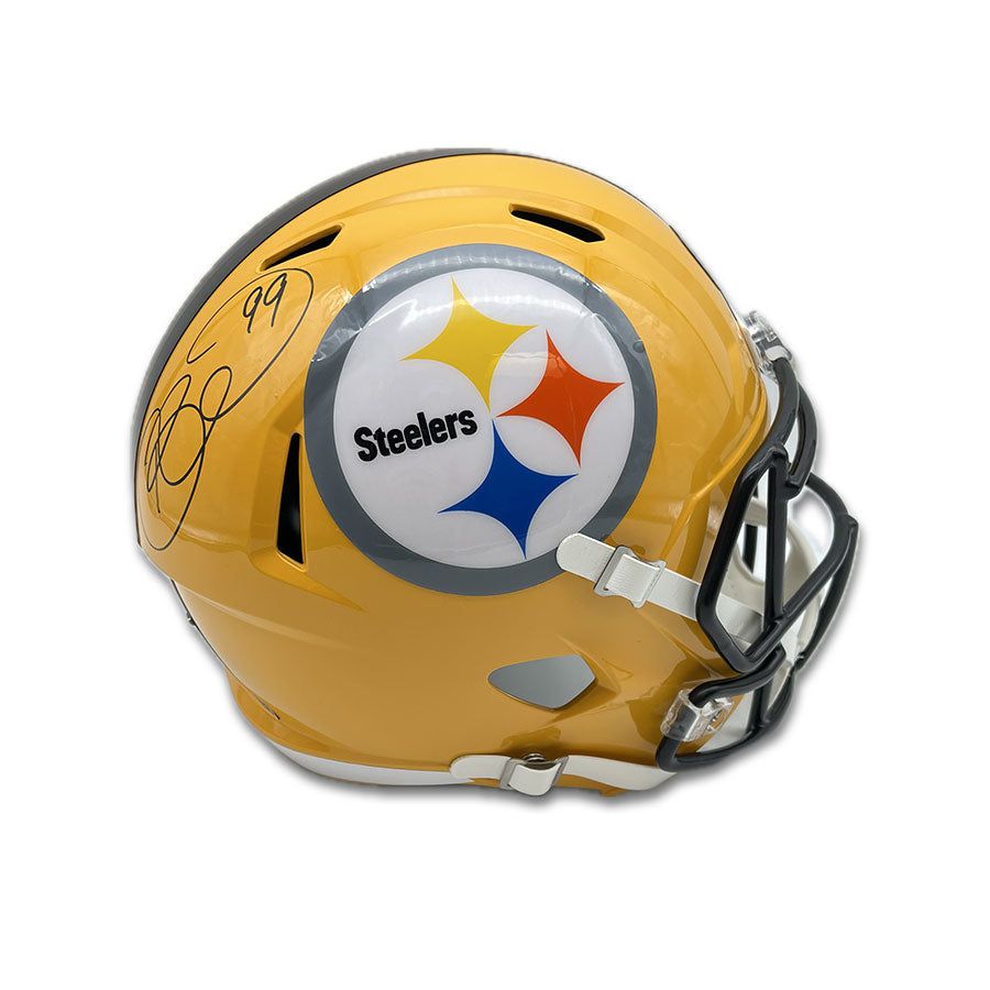 BRETT KEISEL Pittsburgh Steelers SIGNED Pink Cancer CUSTOM Mini HELMET JSA  COA