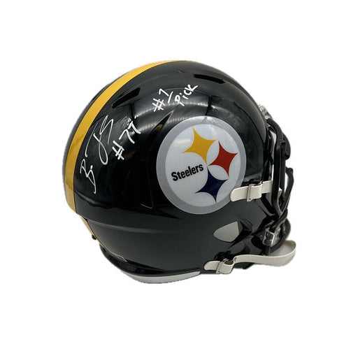 Broderick Jones Signed Pittsburgh Steelers Full Size Speed Replica Helmet with "#1 Pick"