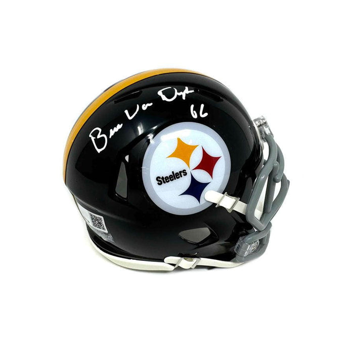 Bruce Van Dyke Signed Pittsburgh Steelers Black Speed Mini Helmet