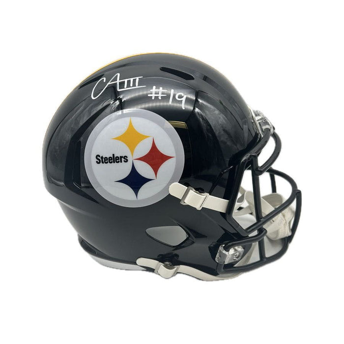 Calvin Austin III Signed Pittsburgh Steelers Black Speed Mini Helmet